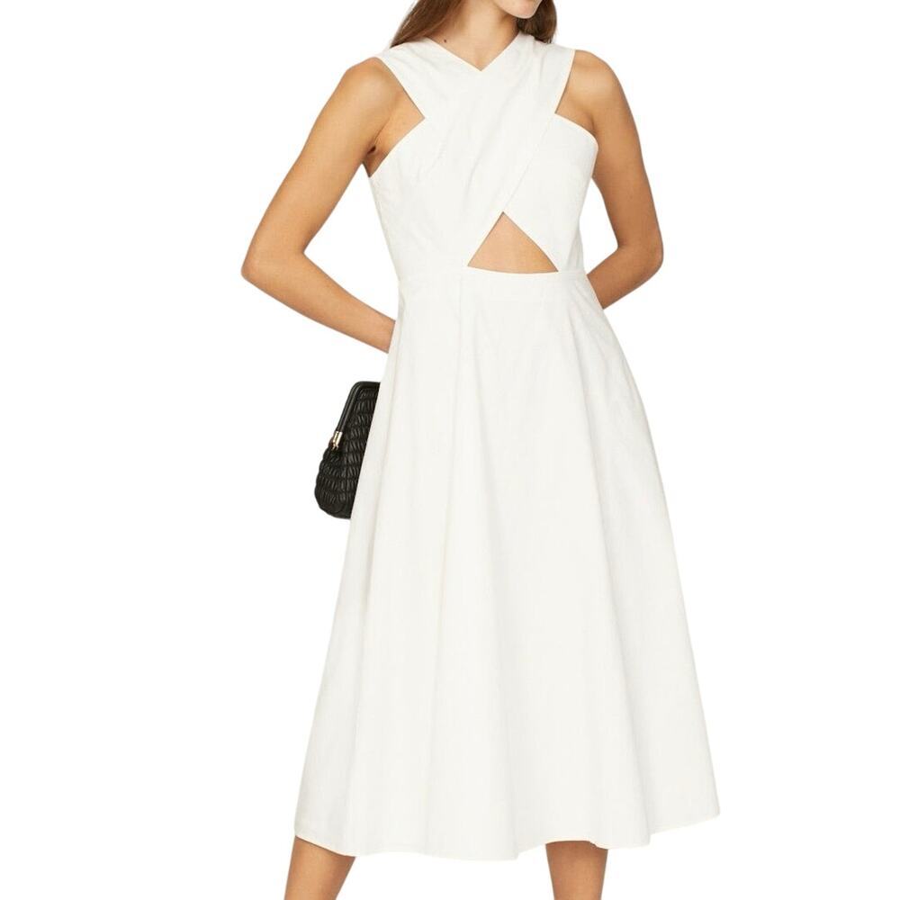 ROSETTA GETTY Collective Crisscross Neck Dress White Old Money - Sz 14